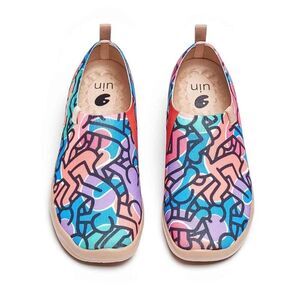 UIN Women's Walking Travel Shoes Slip On Casual Knit Loafers (THE CROWD)